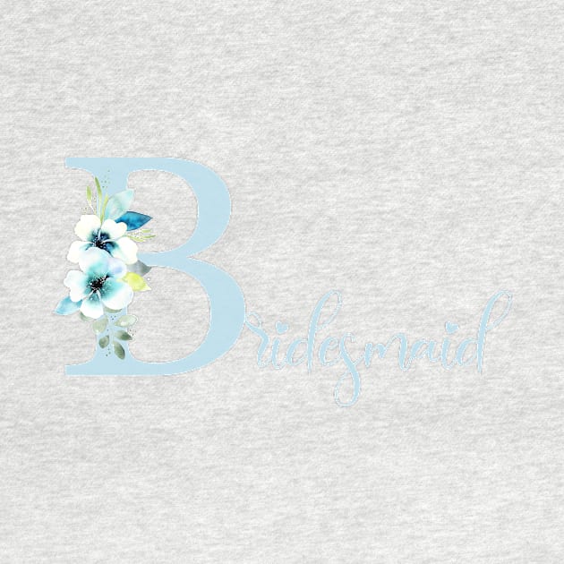 Bridesmaid blue floral design by Anines Atelier